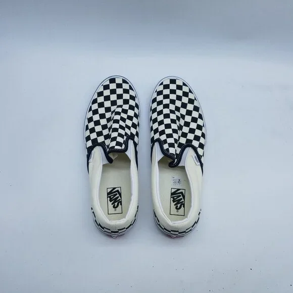 Vans Off The Wall Checkerboard Mens Size 12 Slip On Shoes Black White *Worn once - Picture 4 of 11